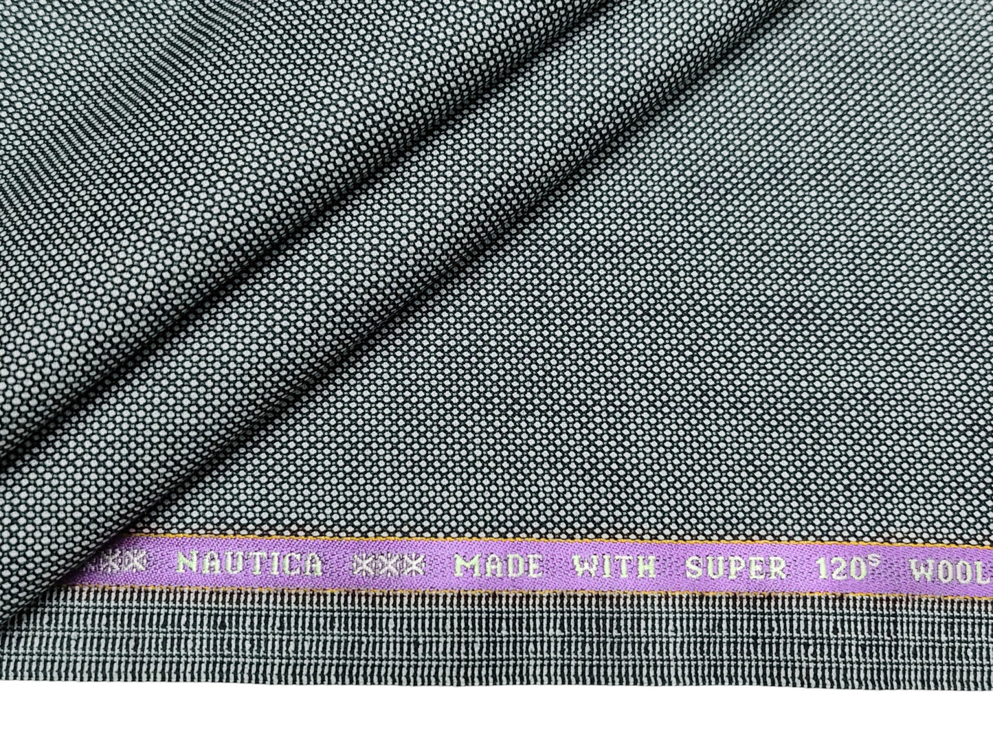 Raymond Nautica Super 120s Merino Wool Blend Suiting Fabric (Grey, Patterned)
