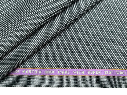 Raymond Nautica Super 120s Merino Wool Blend Suiting Fabric (Grey, Patterned)