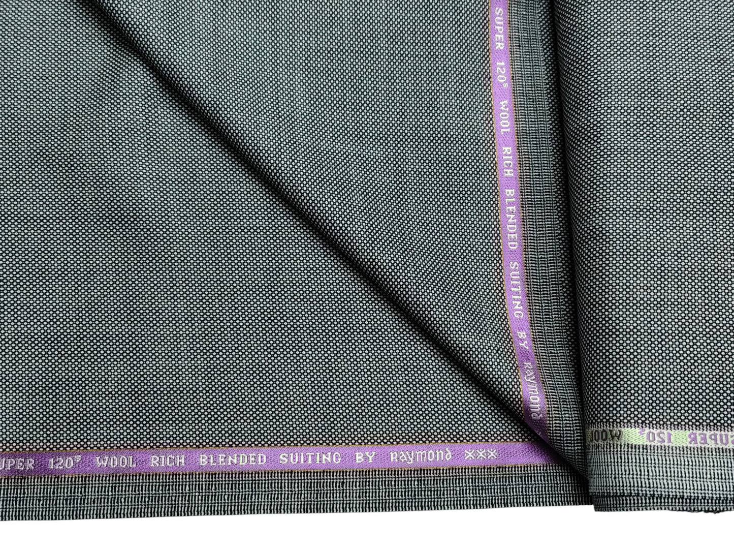 Raymond Nautica Super 120s Merino Wool Blend Suiting Fabric (Grey, Patterned)