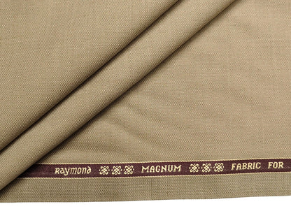 Raymond Magnum Merino Wool Blend Suiting Fabric (Beige , Plain Weave)