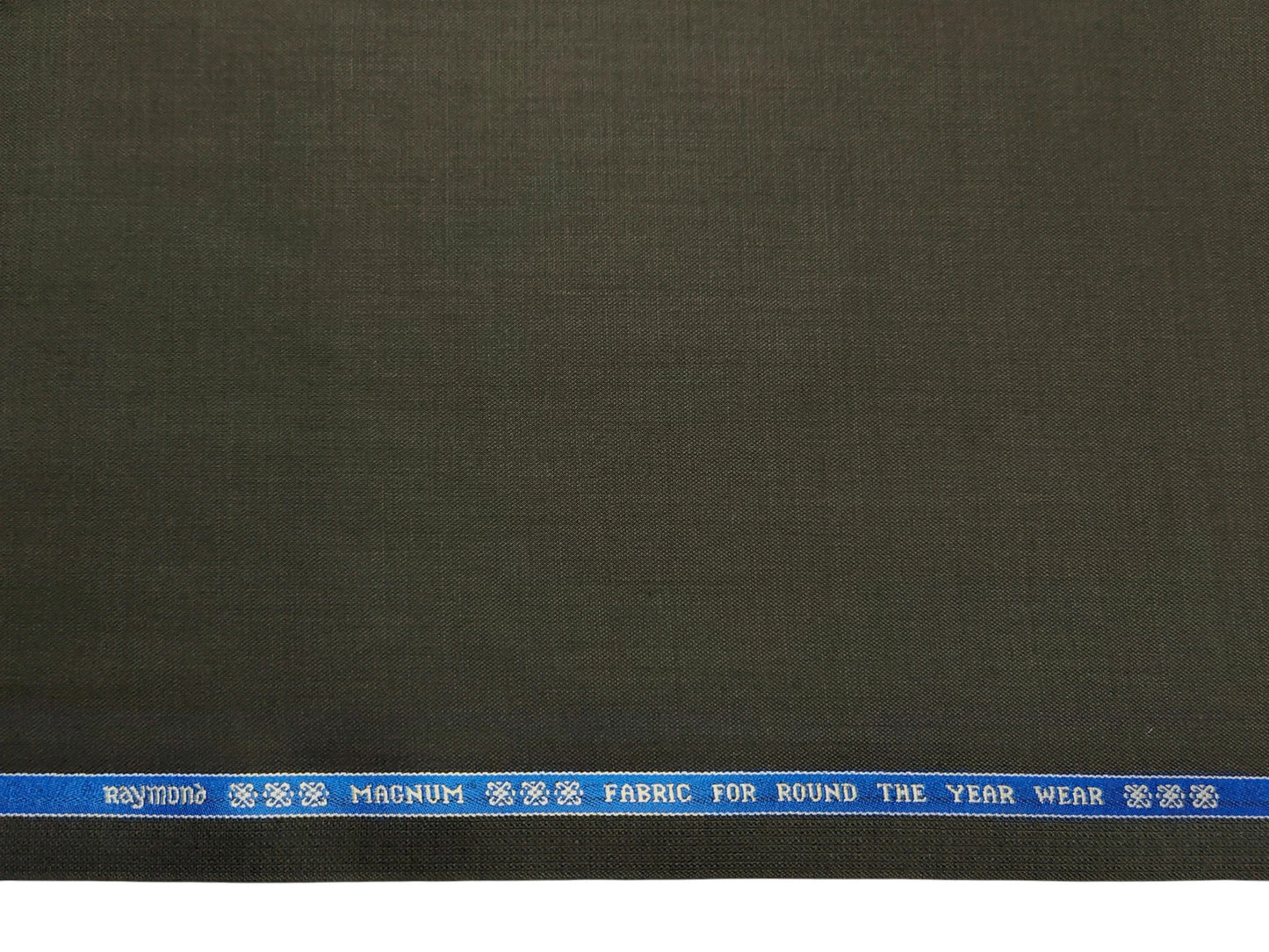 Raymond Magnum Merino Wool Blend Suiting Fabric (Deep Olive Green, Plain Weave)