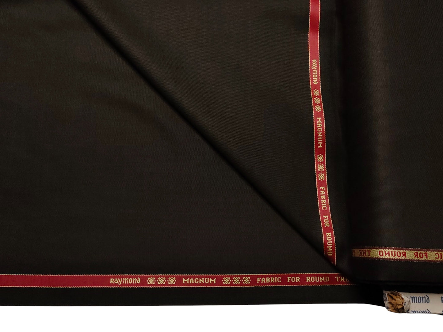 Raymond Magnum Merino Wool Blend Suiting Fabric (Dark Brown, Plain Weave)