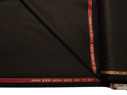 Raymond Magnum Merino Wool Blend Suiting Fabric (Dark Brown, Plain Weave)