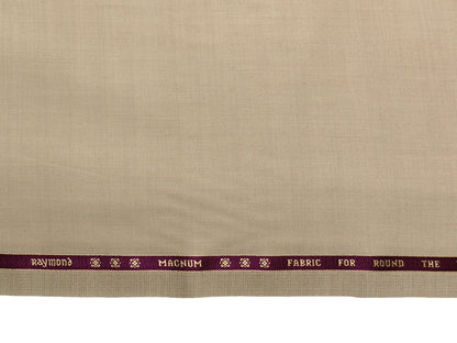 Raymond Magnum Merino Wool Blend Suiting Fabric (Cream, Plain Weave)