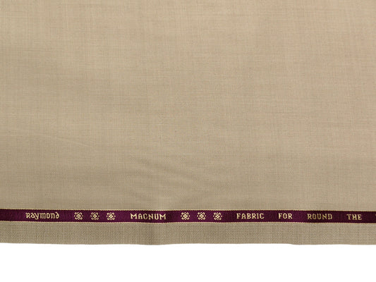 Raymond Magnum Merino Wool Blend Suiting Fabric (Cream, Plain Weave)
