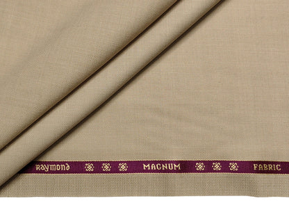 Raymond Magnum Merino Wool Blend Suiting Fabric (Cream, Plain Weave)