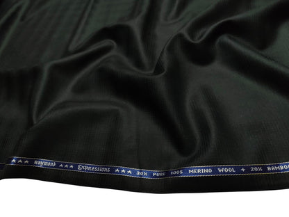 Raymond Expressions Super 100s Merino Wool Blend Suiting Fabric (Black, Patterned)