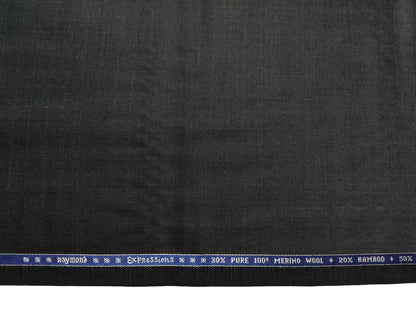 Raymond Expressions Super 100s Merino Wool Blend Suiting Fabric (Grey, Self patterned)