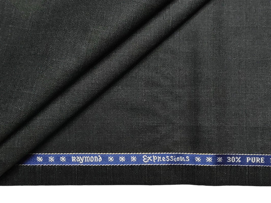 Raymond Expressions Super 100s Merino Wool Blend Suiting Fabric (Grey, Self patterned)