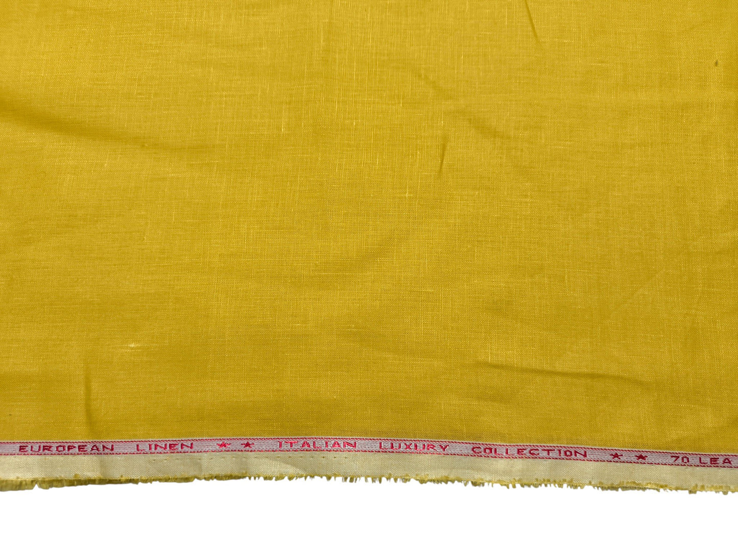 100% Pure European Linen 70 LEA Shirting Fabric (Yellow, Plain Weave)