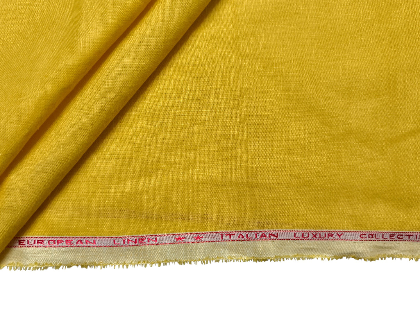 100% Pure European Linen 70 LEA Shirting Fabric (Yellow, Plain Weave)