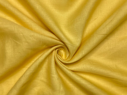 100% Pure European Linen 70 LEA Shirting Fabric (Yellow, Plain Weave)
