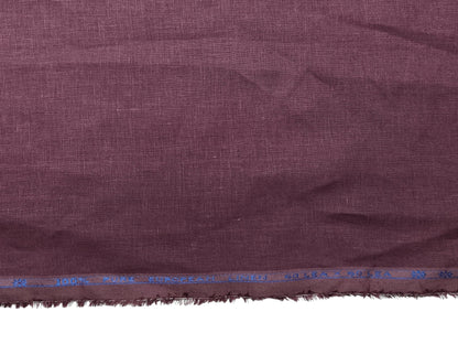100% Pure European Linen 60 LEA Shirting Fabric (Deep Plum, Plain Weave)