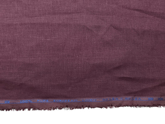 100% Pure European Linen 60 LEA Shirting Fabric (Deep Plum, Plain Weave)