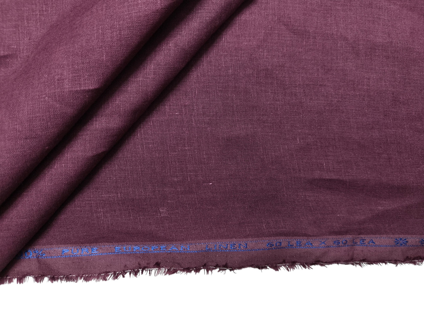100% Pure European Linen 60 LEA Shirting Fabric (Deep Plum, Plain Weave)