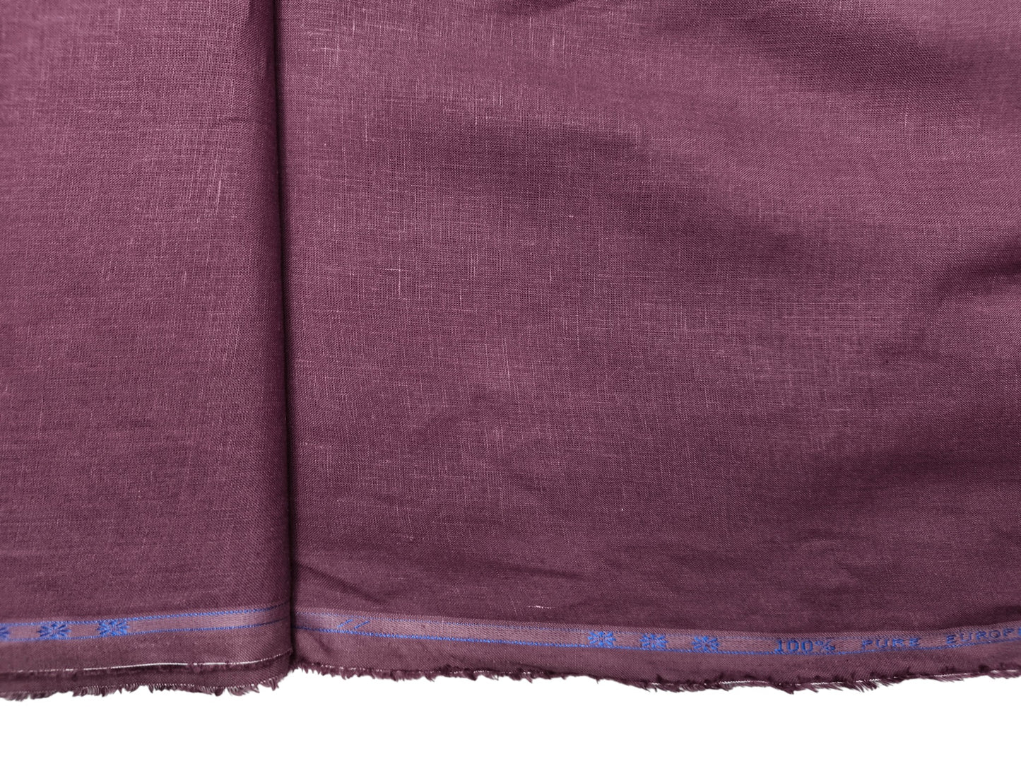 100% Pure European Linen 60 LEA Shirting Fabric (Deep Plum, Plain Weave)
