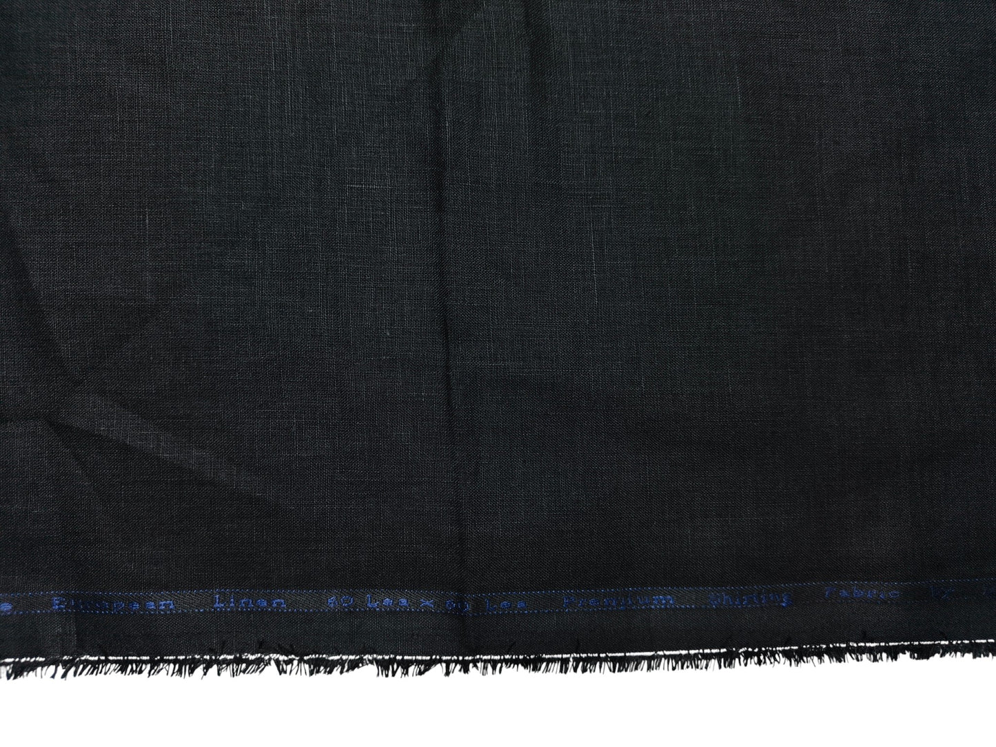 100% Pure European Linen 60 LEA Shirting Fabric (Black, Plain Weave)