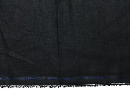 100% Pure European Linen 60 LEA Shirting Fabric (Black, Plain Weave)