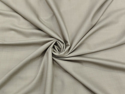 Cavalero Italy 60% Wool Super 130s Extrafine Australian Merino Wool Blend Suiting Fabric (Stone Beige, Plain Weave)