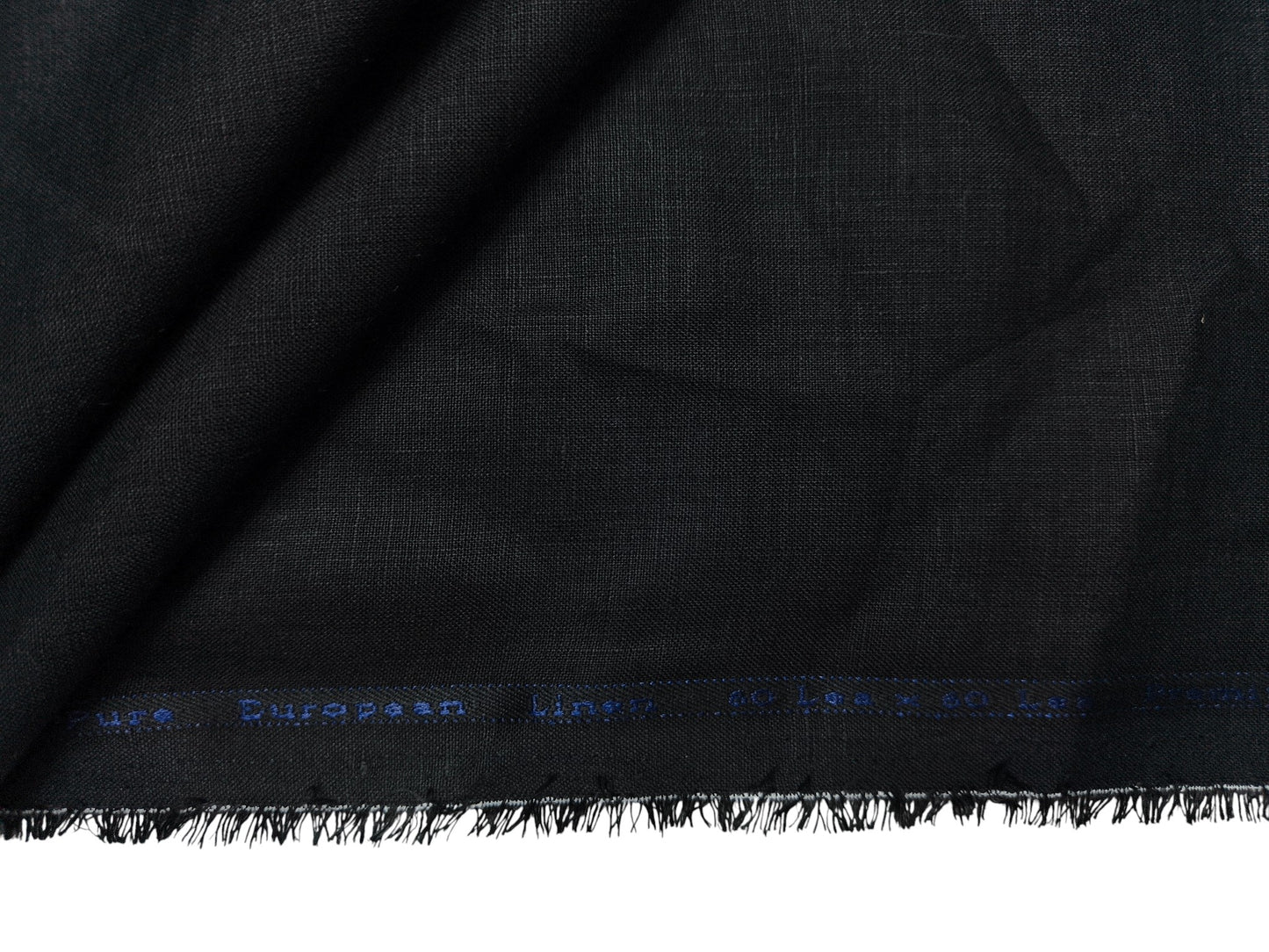 100% Pure European Linen 60 LEA Shirting Fabric (Black, Plain Weave)