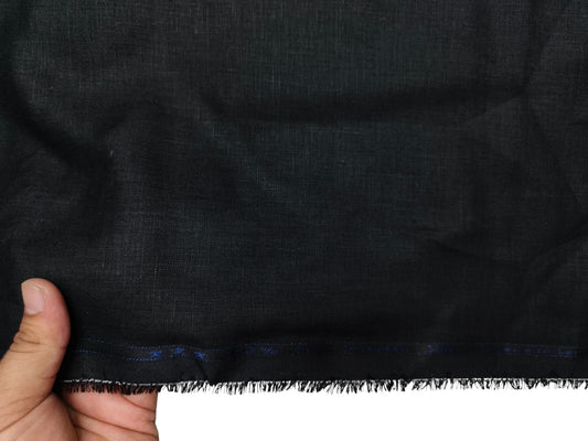 100% Pure European Linen 60 LEA Shirting Fabric (Black, Plain Weave)