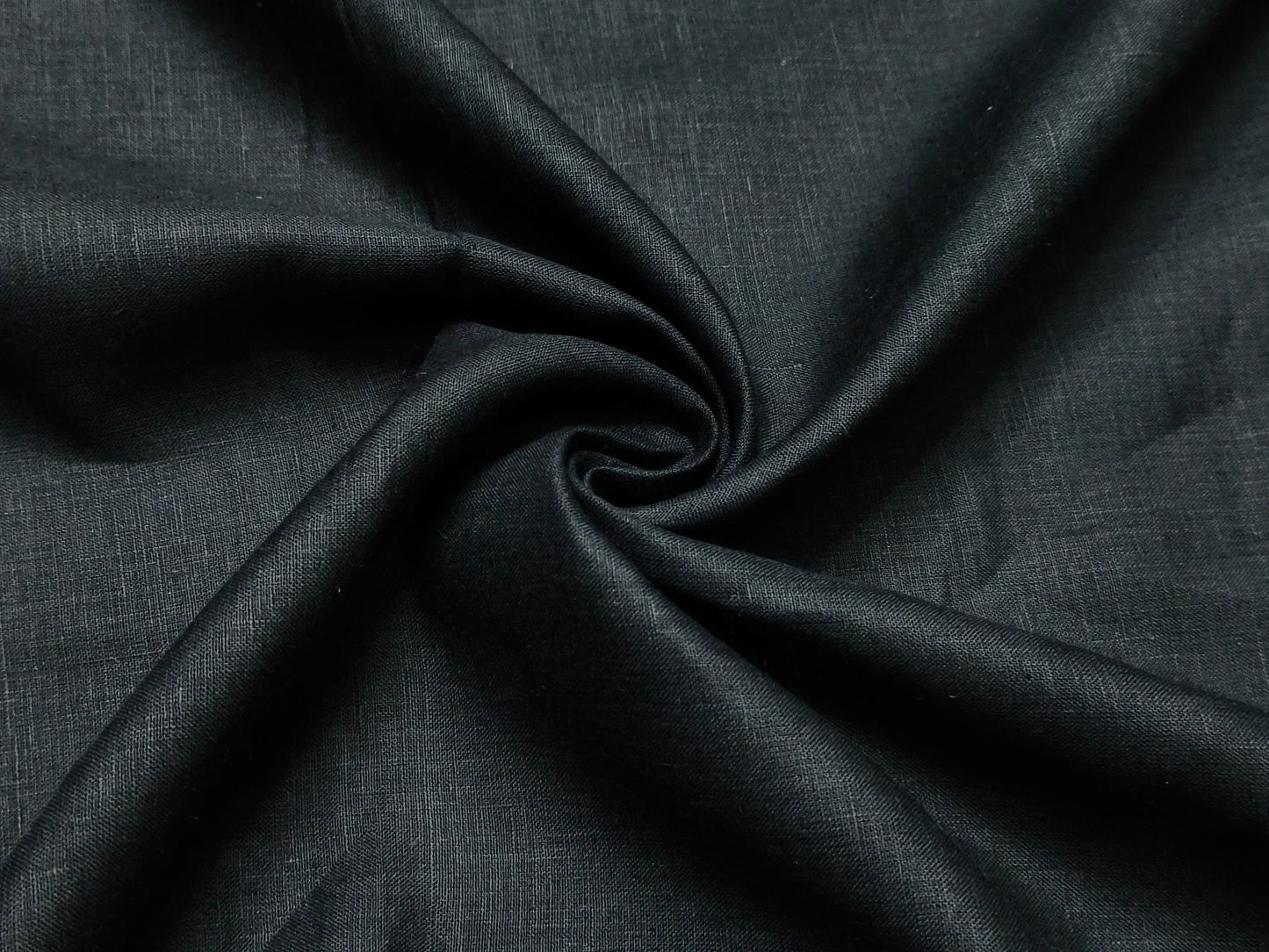 100% Pure European Linen 60 LEA Shirting Fabric (Black, Plain Weave)