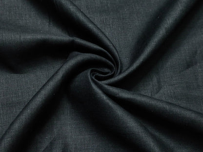 100% Pure European Linen 60 LEA Shirting Fabric (Black, Plain Weave)