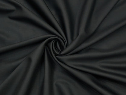 Cavalero Italy 60% Wool Super 130s Extrafine Australian Merino Wool Blend Suiting Fabric (Black, Plain Weave)