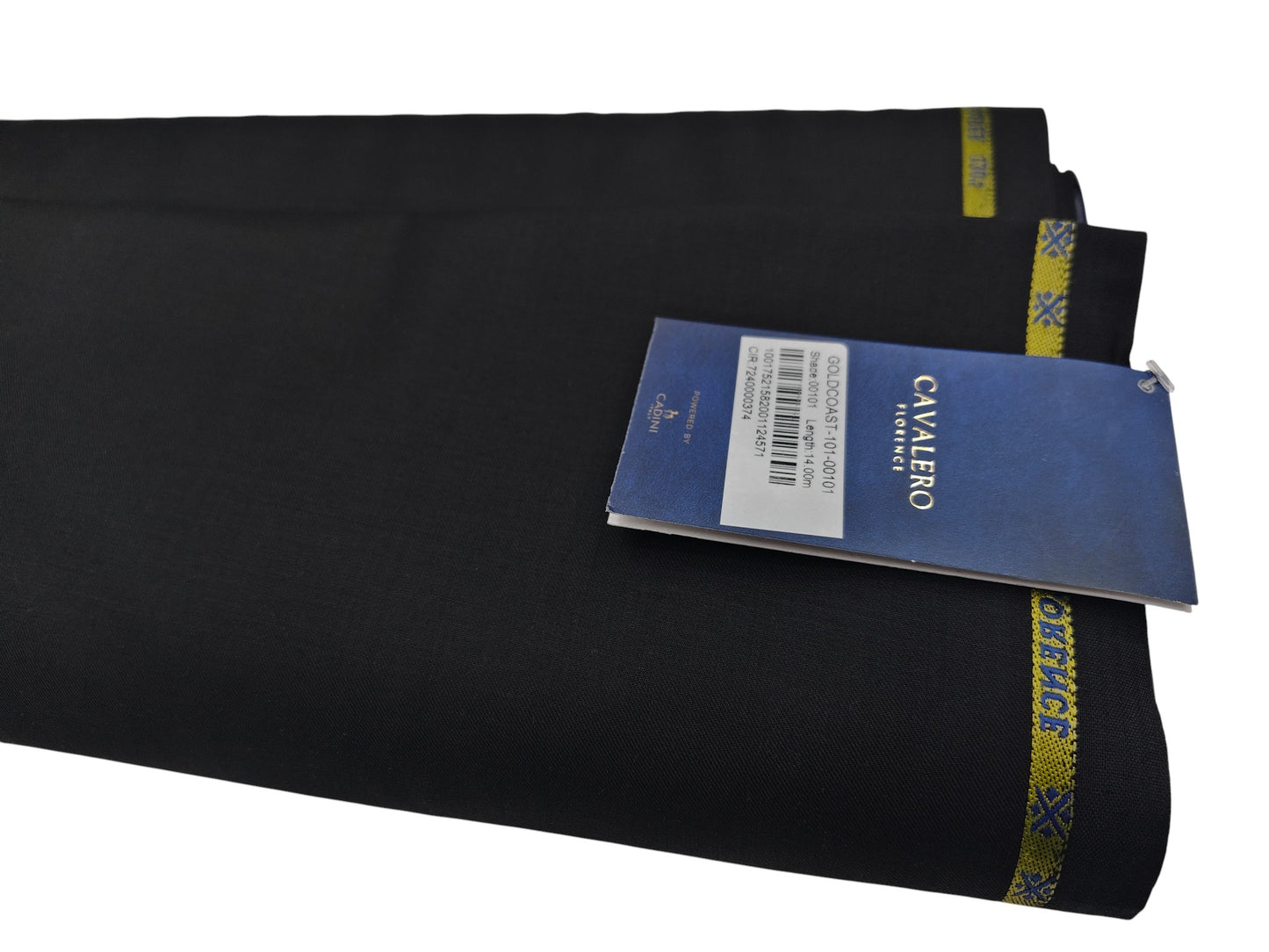 Cavalero Italy 60% Wool Super 130s Extrafine Australian Merino Wool Blend Suiting Fabric (Black, Plain Weave)