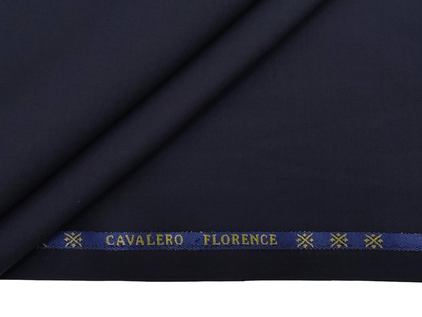Cavalero Italy 60% Wool Super 130s Extrafine Australian Merino Wool Blend Suiting Fabric (Navy Blue, Plain Weave)