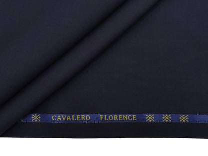 Cavalero Italy 60% Wool Super 130s Extrafine Australian Merino Wool Blend Suiting Fabric (Navy Blue, Plain Weave)