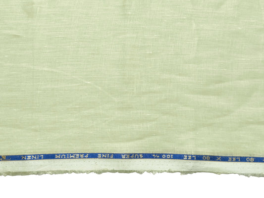 100% Pure European Linen 80 LEA Shirting Fabric (Lemon Yellow, Plain Weave)
