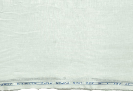 100% Pure European Linen 80 LEA Shirting Fabric (White , Plain Weave)