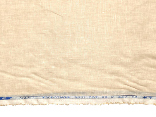 100% Pure European Linen 60 LEA Shirting Fabric (Peach, Plain Weave)