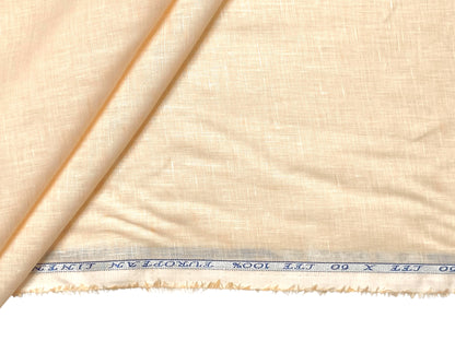 100% Pure European Linen 60 LEA Shirting Fabric (Peach, Plain Weave)