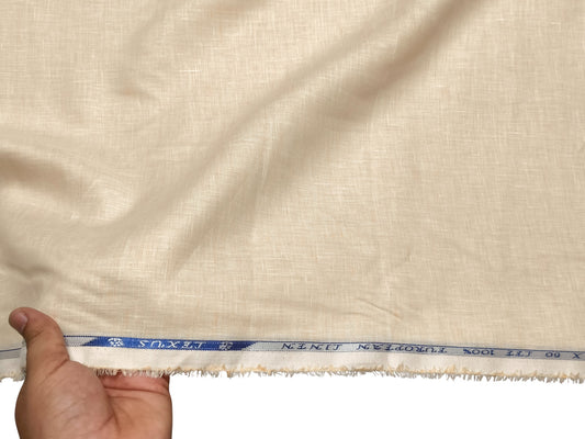 100% Pure European Linen 60 LEA Shirting Fabric (Peach, Plain Weave)