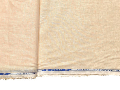 100% Pure European Linen 60 LEA Shirting Fabric (Peach, Plain Weave)