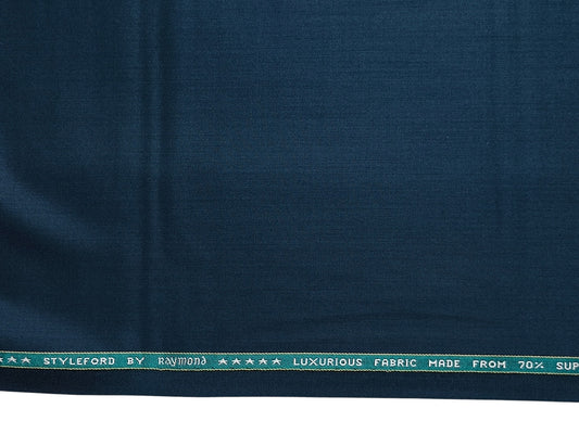 Raymond Styleford 70% Wool Super 130s Suiting Fabric (French Blue, Plain Weave)