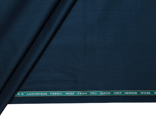 Raymond Styleford 70% Wool Super 130s Suiting Fabric (French Blue, Plain Weave)