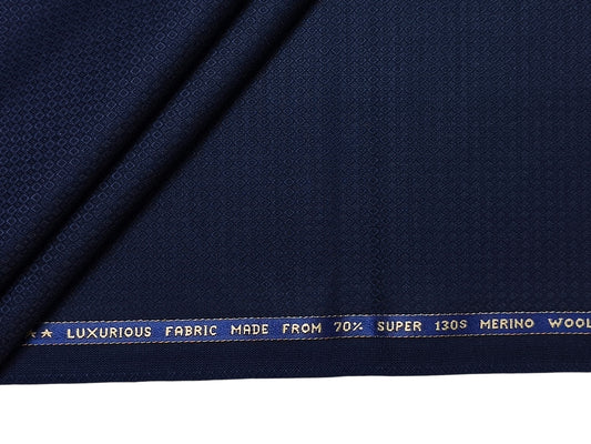 Raymond Styleford 70% Wool Super 130s Suiting Fabric (Blue, Patterned)