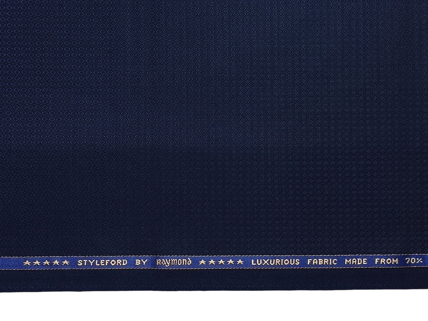 Raymond Styleford 70% Wool Super 130s Suiting Fabric (Blue, Patterned)