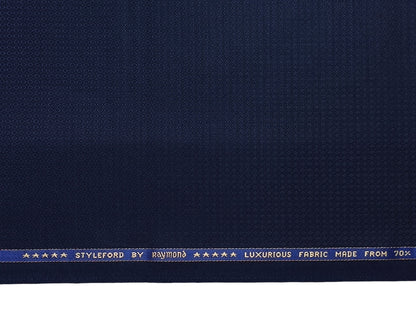 Raymond Styleford 70% Wool Super 130s Suiting Fabric (Blue, Patterned)