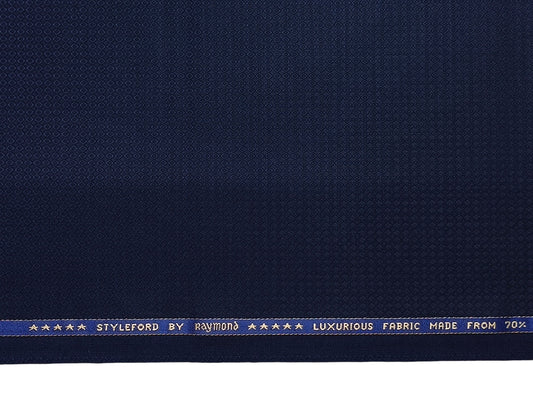 Raymond Styleford 70% Wool Super 130s Suiting Fabric (Blue, Patterned)