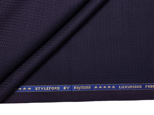 Raymond Styleford 70% Wool Super 130s Suiting Fabric (Violet, Patterned)