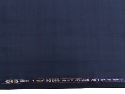 Raymond Luxolite 70% Wool Super 120s Suiting Fabric (Blue, Checkered)