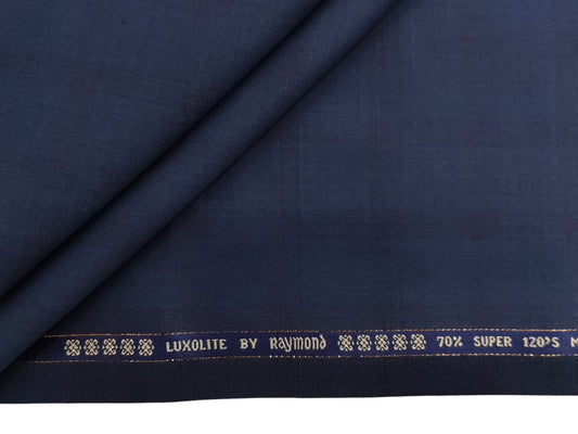 Raymond Luxolite 70% Wool Super 120s Suiting Fabric (Blue, Checkered)