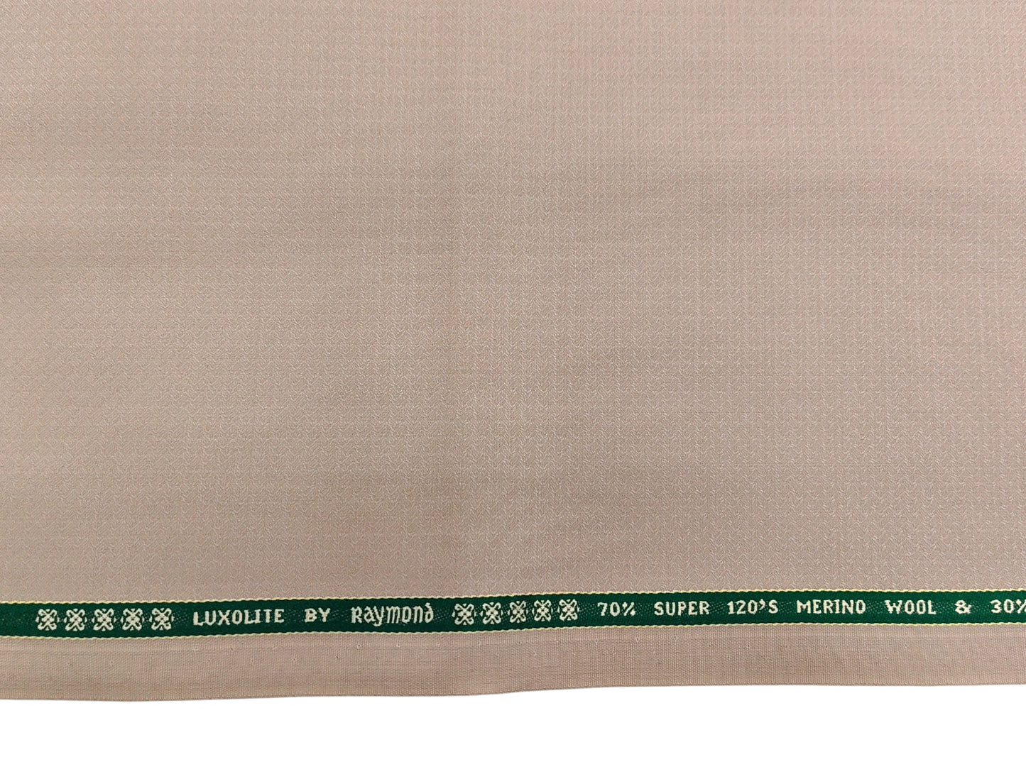 Raymond Luxolite 70% Wool Super 120s Suiting Fabric (Beige, Patterned)