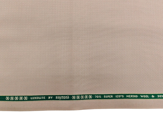 Raymond Luxolite 70% Wool Super 120s Suiting Fabric (Beige, Patterned)
