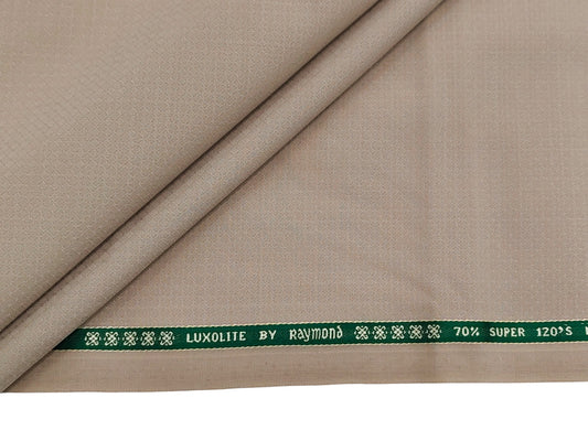 Raymond Luxolite 70% Wool Super 120s Suiting Fabric (Beige, Patterned)