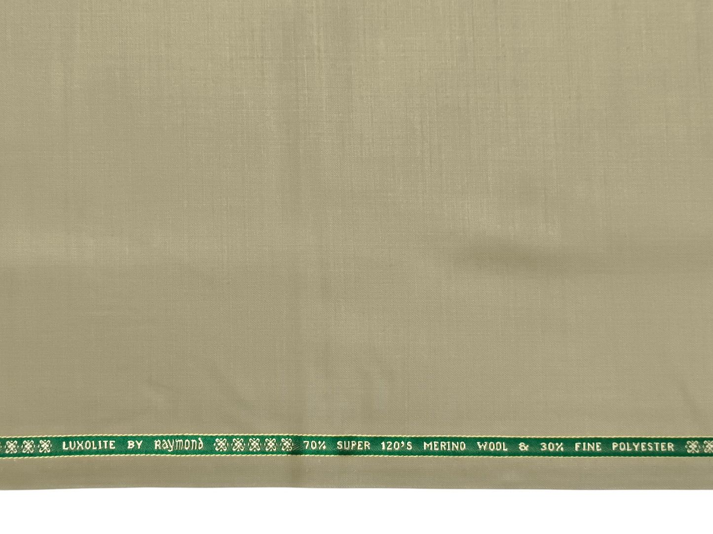 Raymond Luxolite 70% Wool Super 120s Suiting Fabric (Beige , Plain Weave)